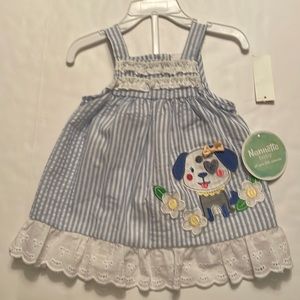 Nannette  Two pieces set (top and bottom) , size 18M. Embroidered trim